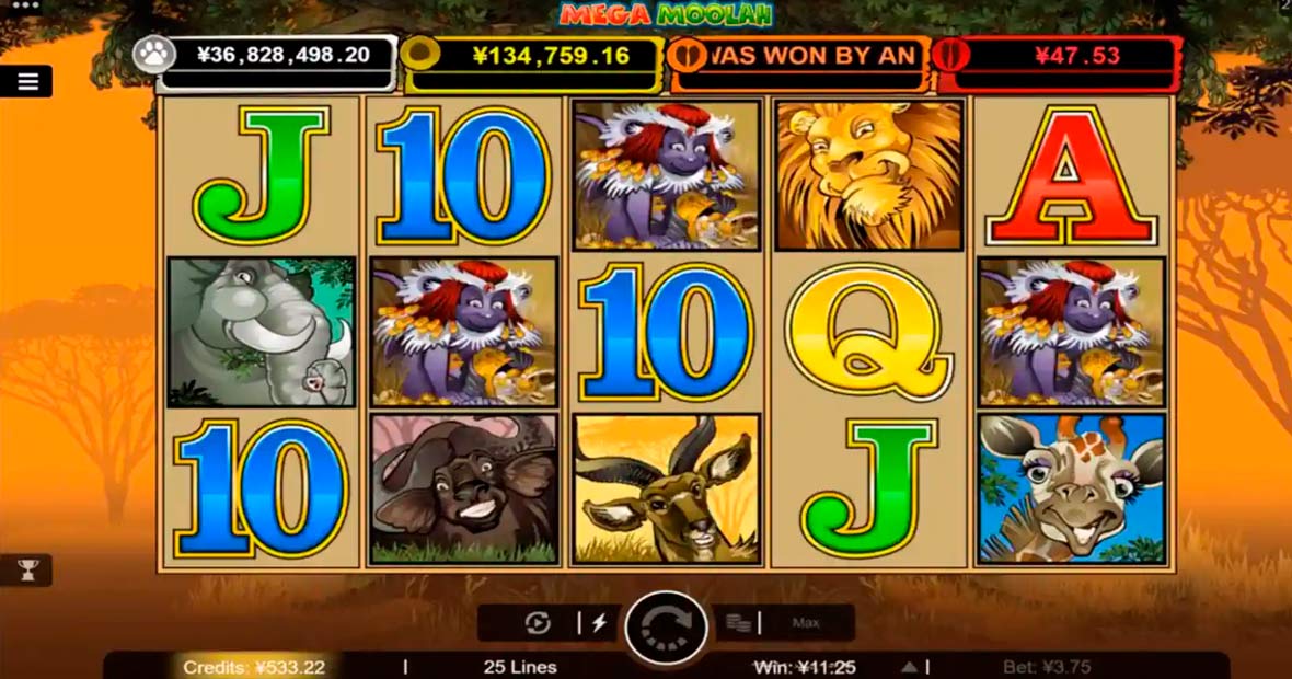 Mega Moolah progressive jackpot slot machine
