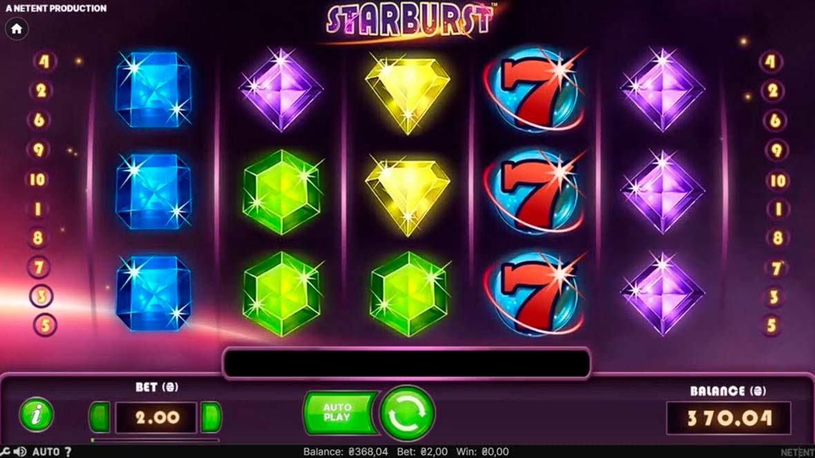 NetEnt Starburst slot machine with autoplay enabled