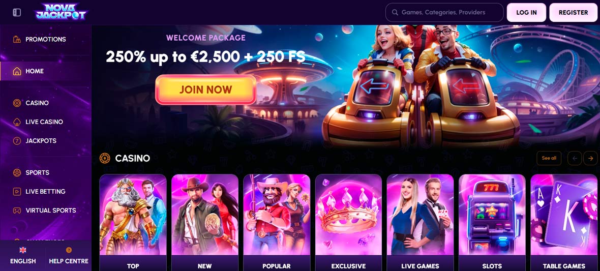 NovaJackpot Casino welcome